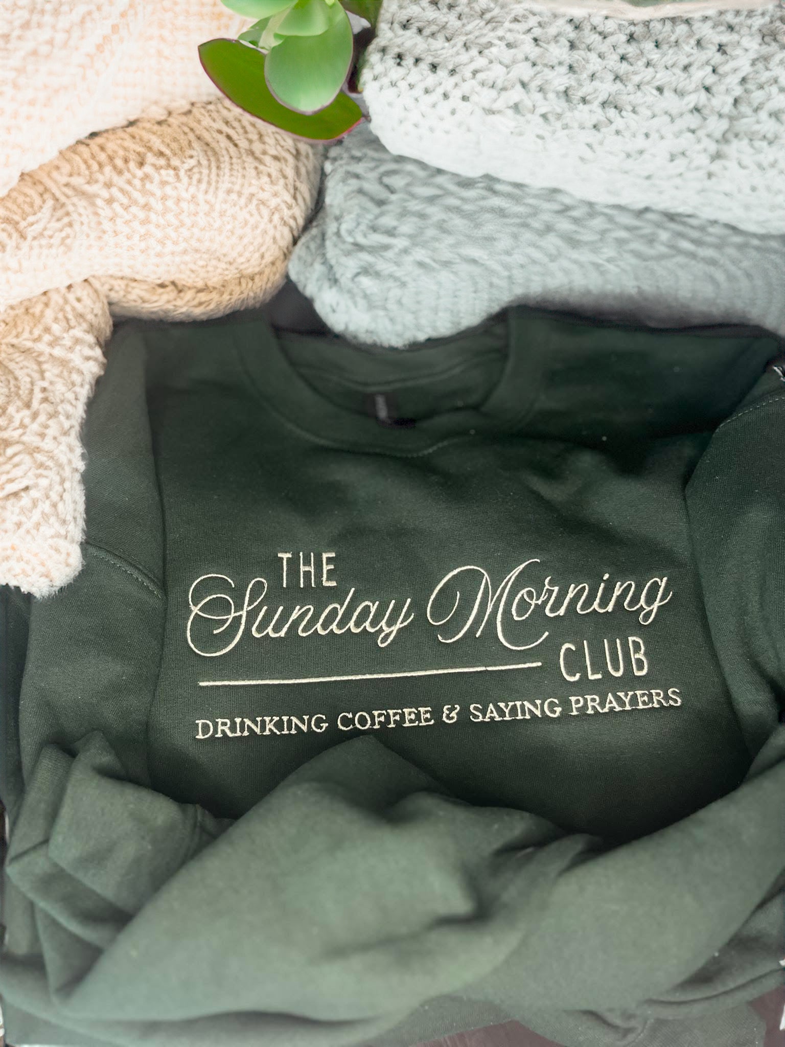 Sunday Morning Club Embroidered Sweatshirt ☕