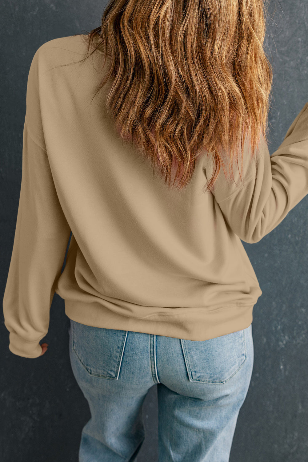 Thankful Drop Shoulder Casual Sweatshirt