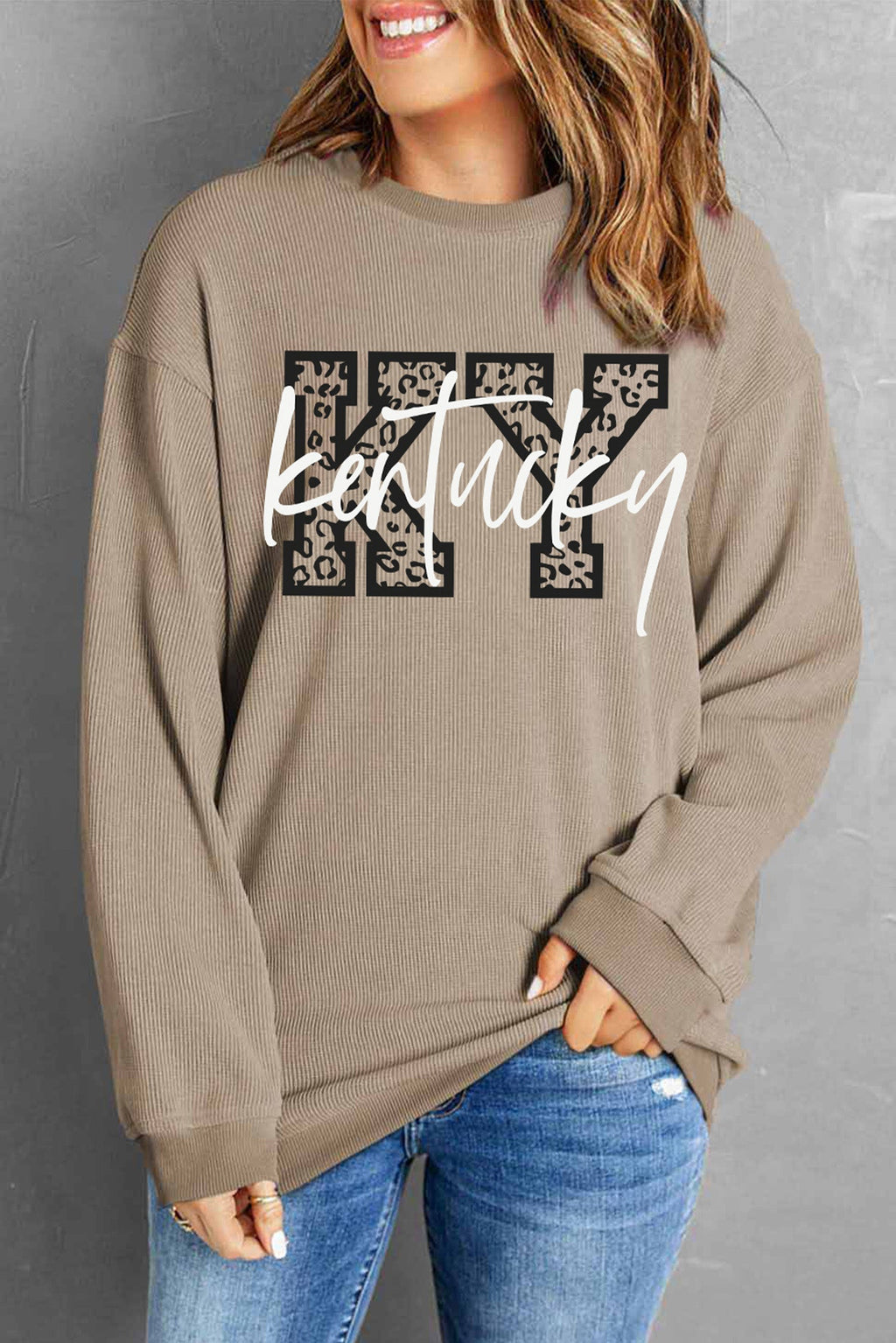 KY Leopard Baggy Sweatshirt