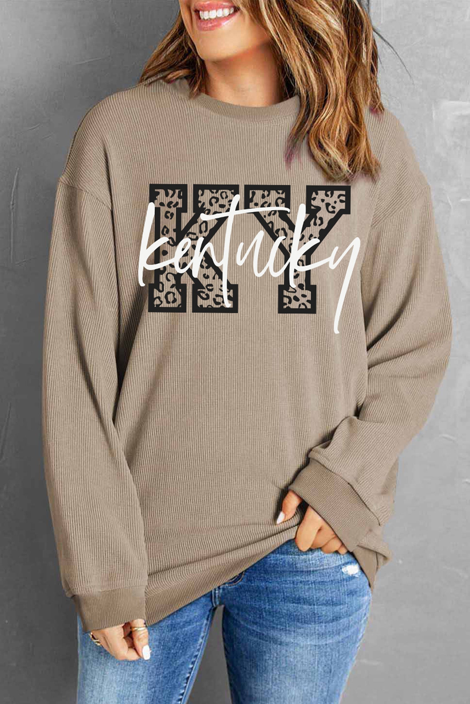 KY Leopard Baggy Sweatshirt