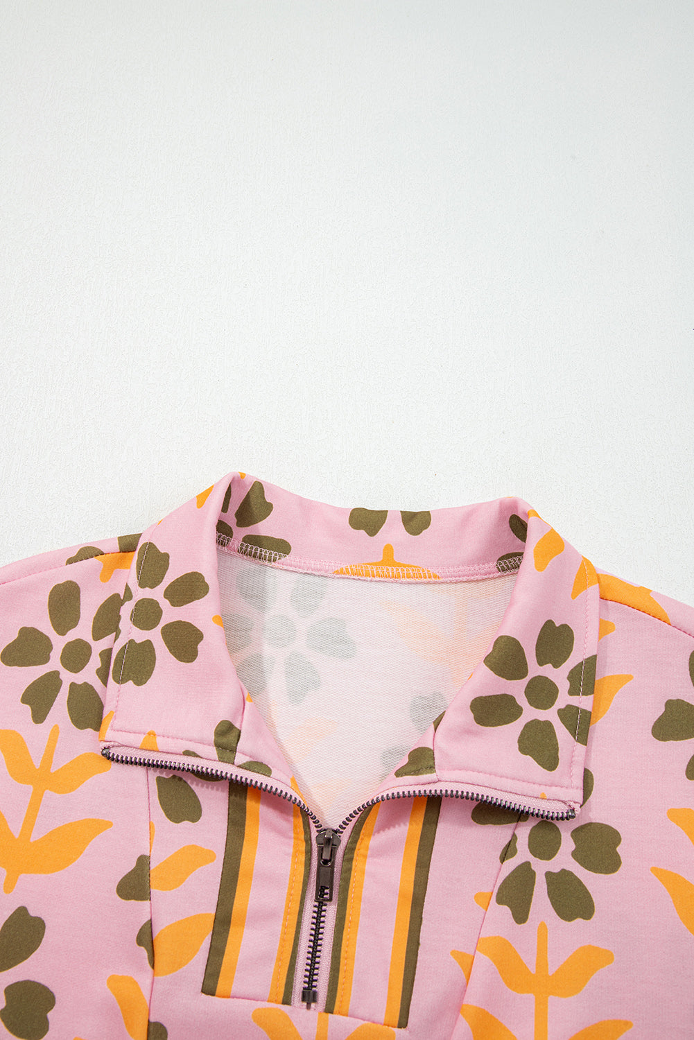 Pink Floral Print Patchwork Long Sleeve Dress