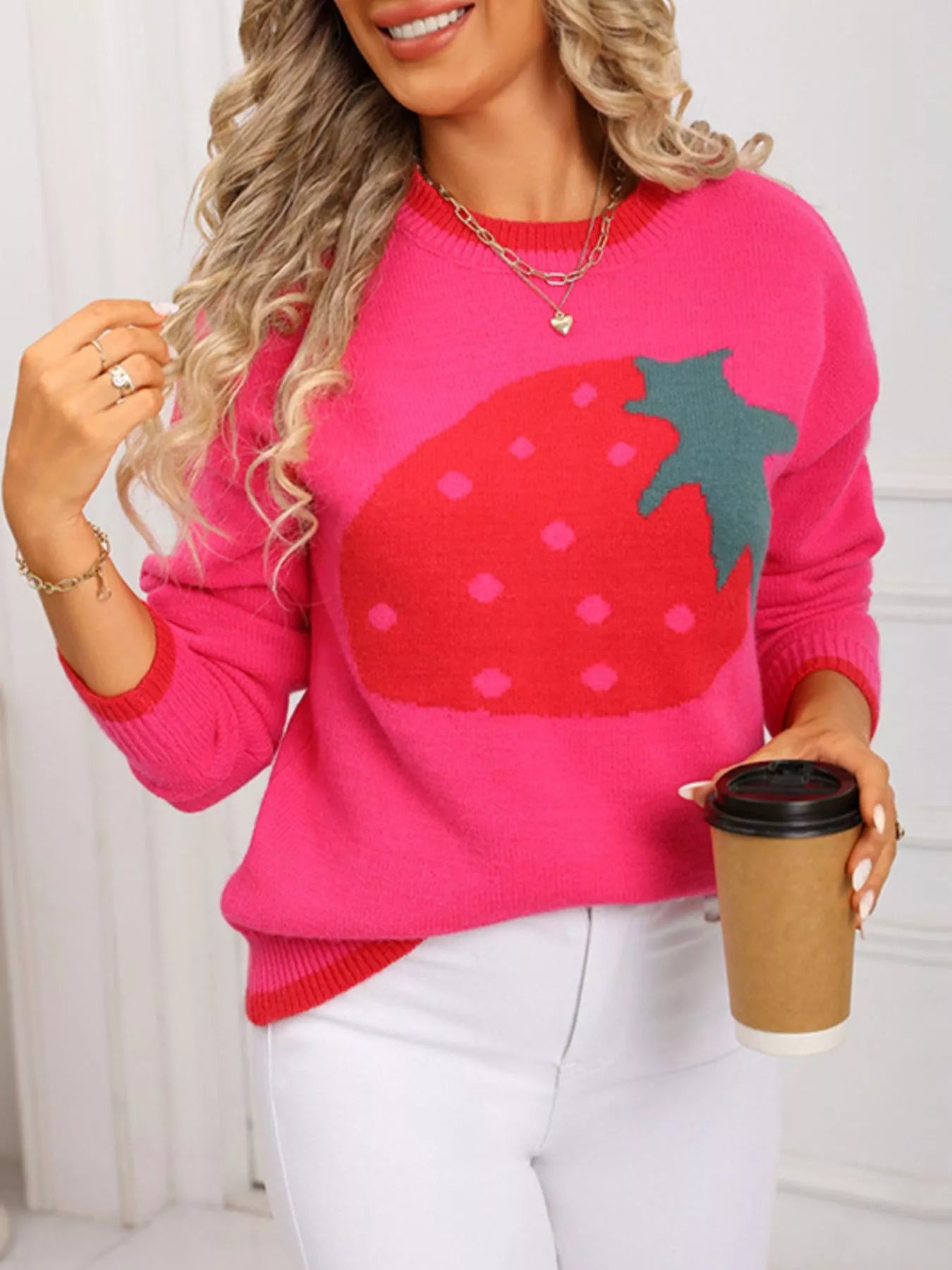 Strawberry Crew Neck Sweater