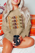 Thankful Drop Shoulder Casual Sweatshirt