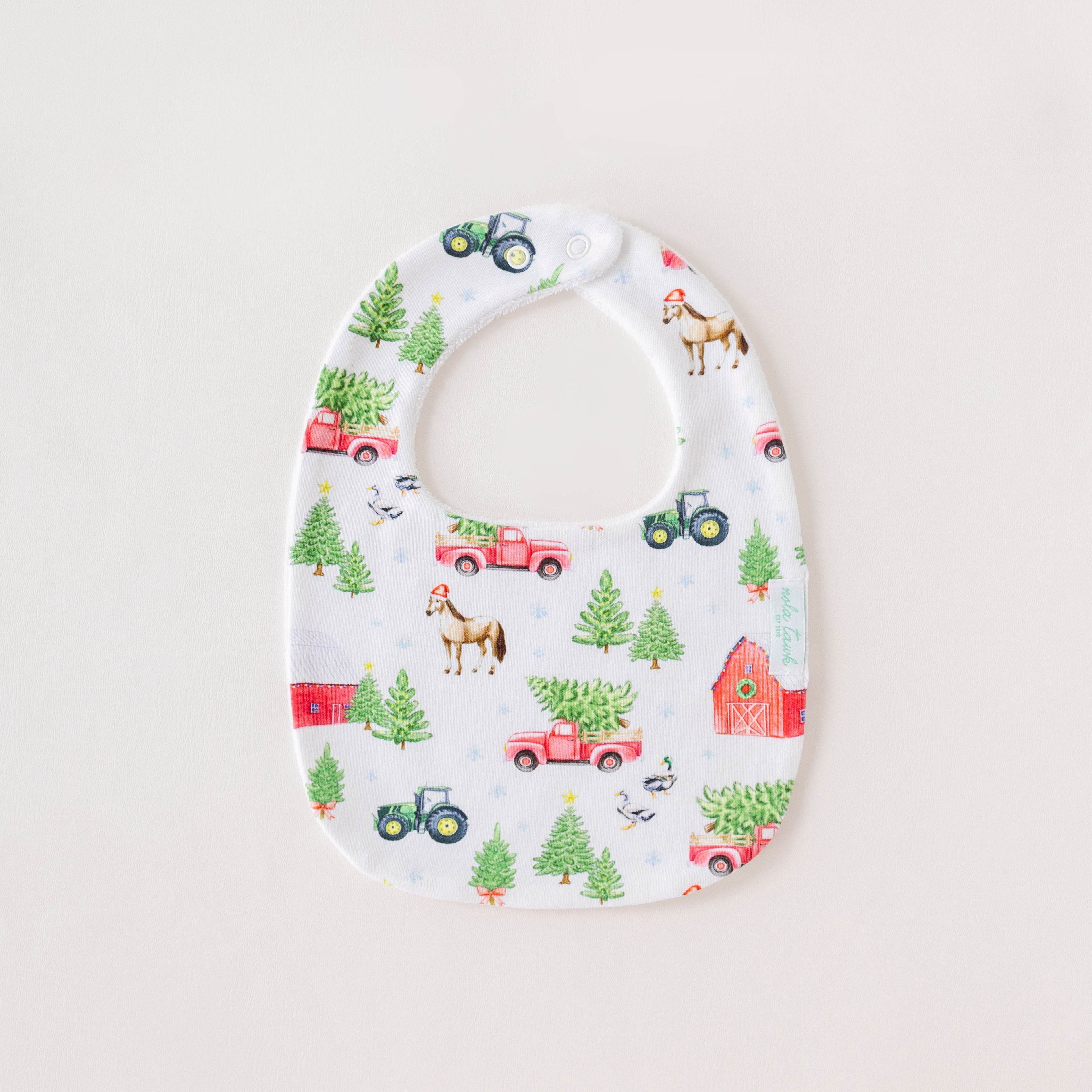 Christmas Tree Farm Organic Cotton Christmas Baby Bib