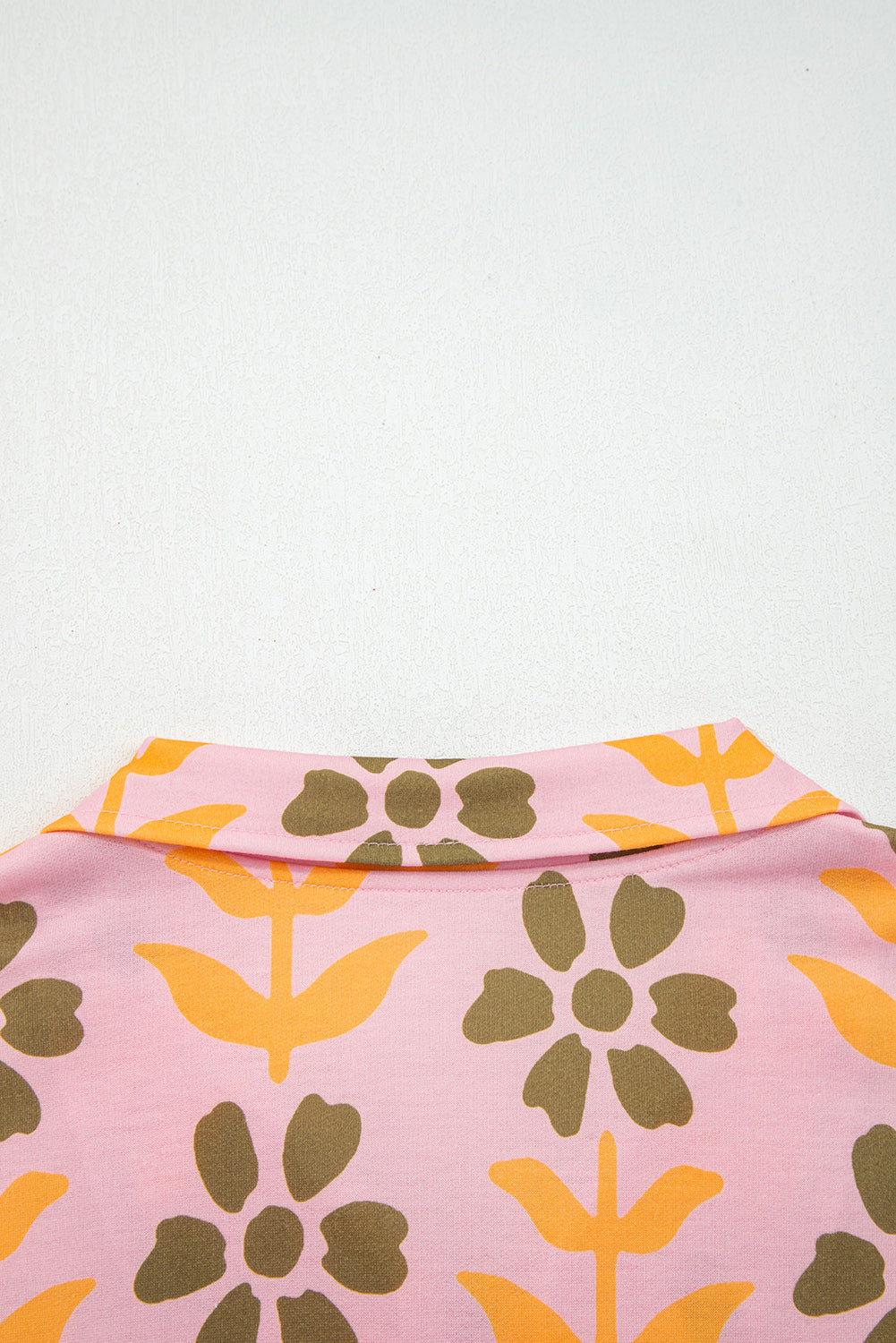 Pink Floral Print Patchwork Long Sleeve Dress