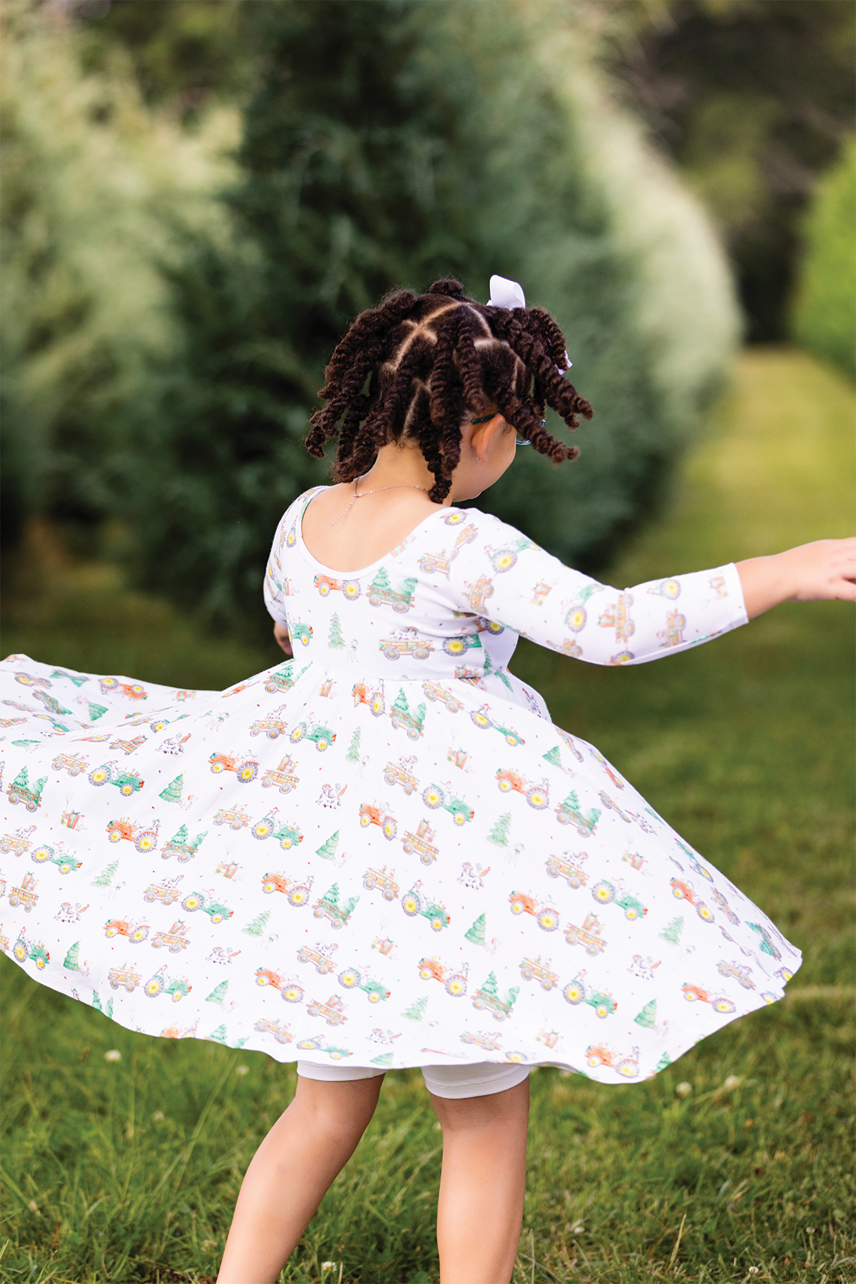 Moo-y Christmas Organic Cotton Christmas Dress for Kids