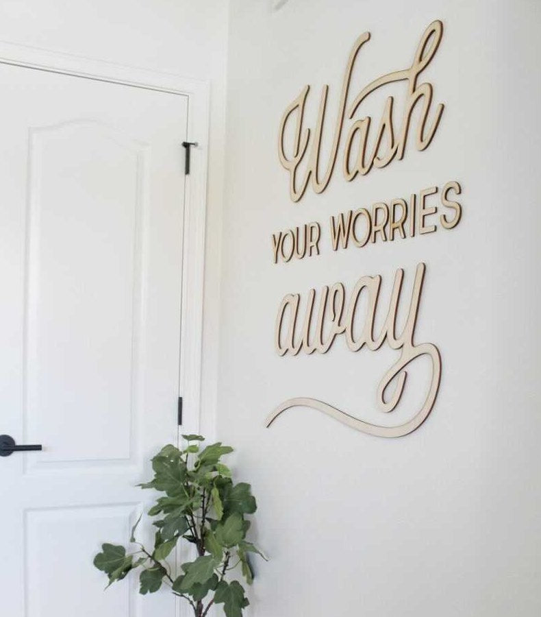 Wash Your Worries Away Wooden Sign